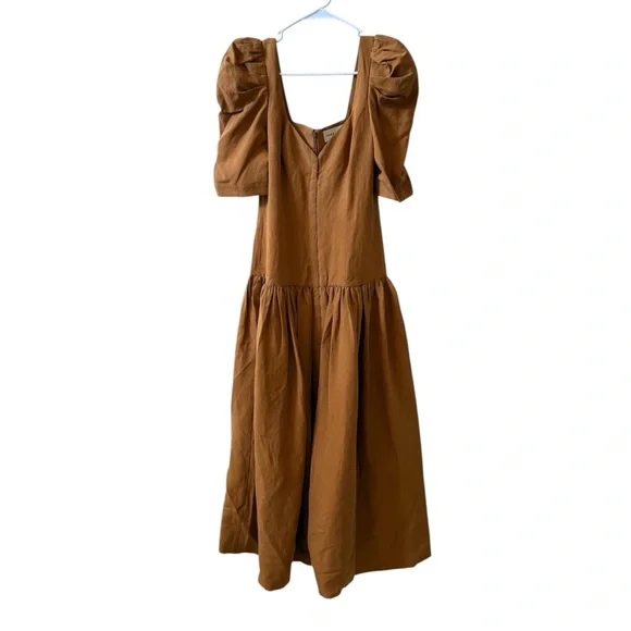 MARA HOFFMAN Phaedra Linen Maxi Dress Khaki Sz 0